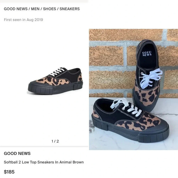 GOOD NEWS
Softball 2 Low Top Sneakers In Animal 8 - Picture 1 of 12